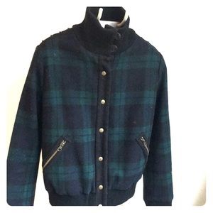 Maison Scotch tartan wool bomber jacket